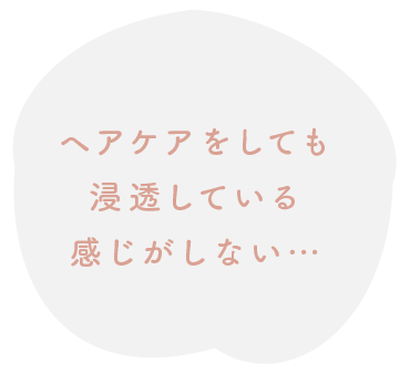 ヘアケアしても浸透している感じがしない