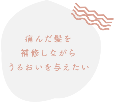 痛んだ髪を補修しながらうるおいを与えたい